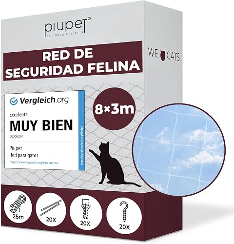 PiuPet red para gatos 8×3 m — balcones y ventanas