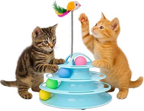 Mobiclinic Pets Catplay — torre interactiva 4 niveles con pelotas