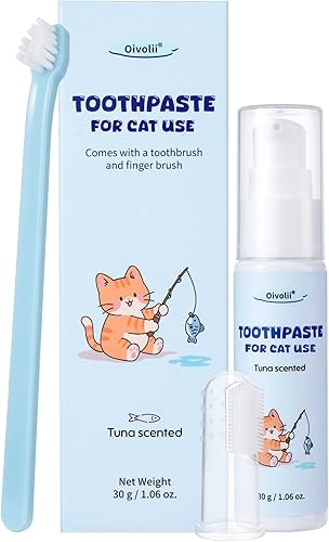 Kit dental gatos — pasta sabor atún 30 g + 2 cepillos