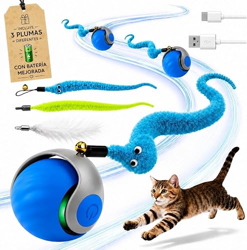 Pelota interactiva USB-C con cola de plumas (2 velocidades)