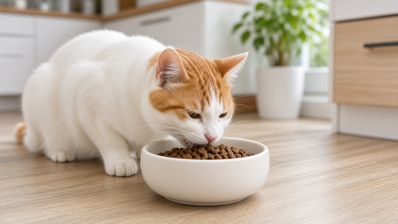 Ilustración de Cómo cambiar la comida de un gato sin problemas